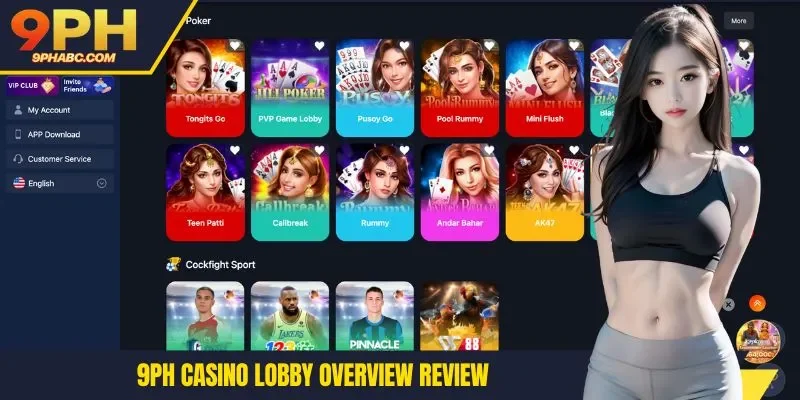 9PH casino lobby overview review